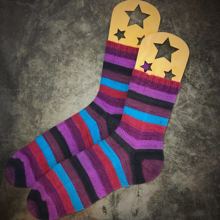Striped Socks from Knit Picks Felici Yarn - Sock Surgeon's Afterthought Heel Pattern