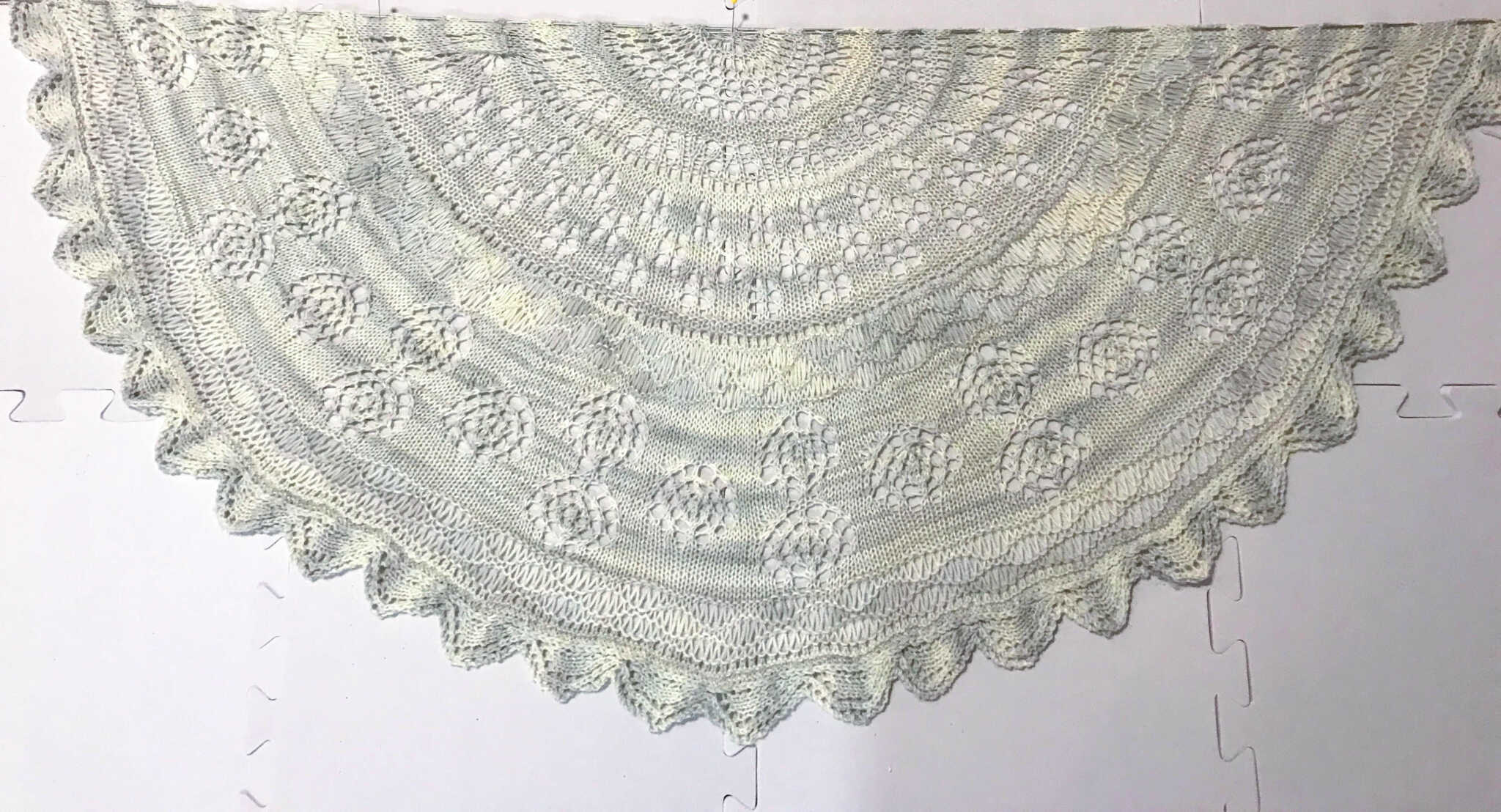 blocked lace shawl