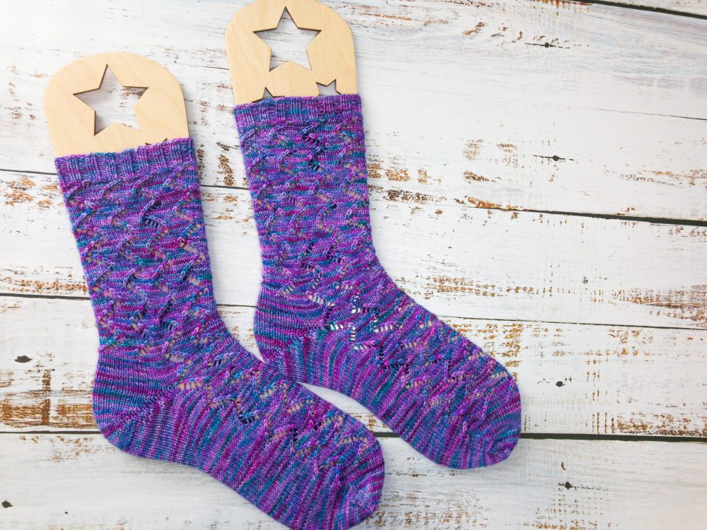 purple-pink lace socks