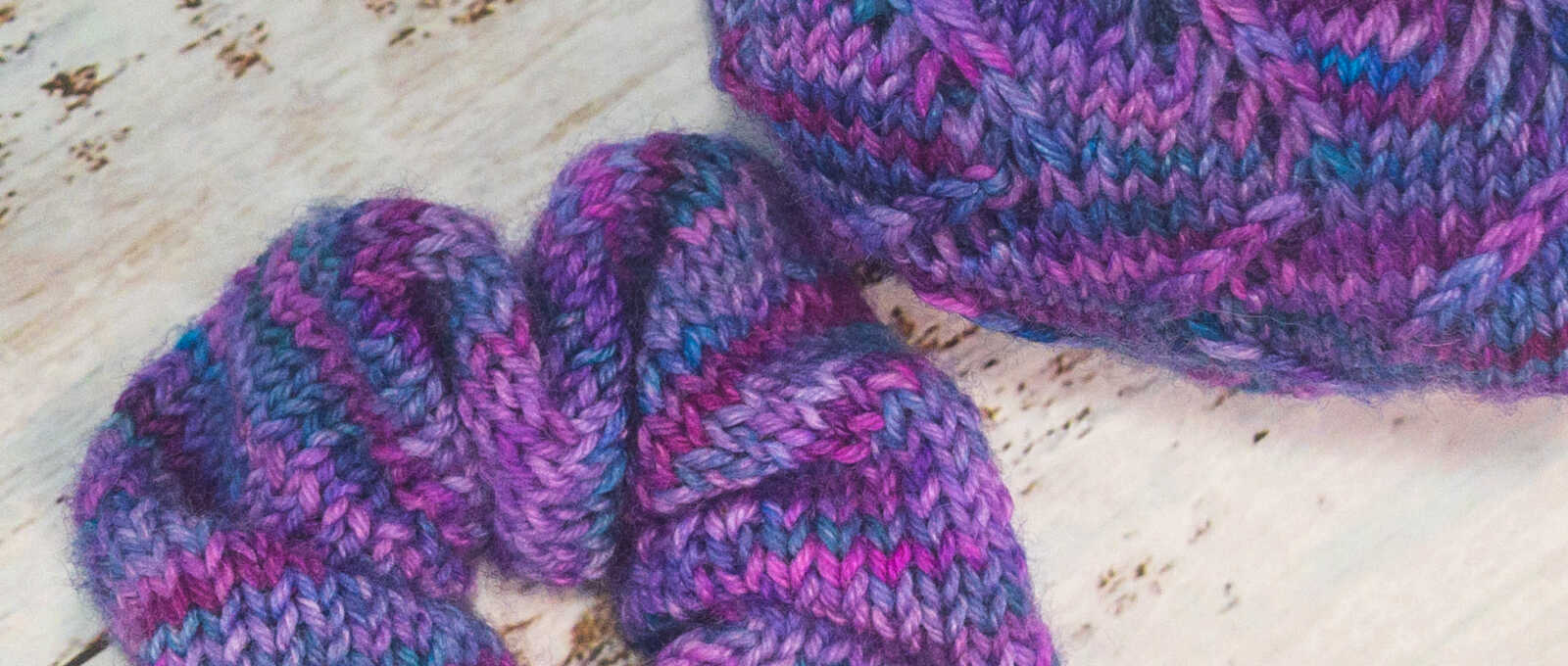 knitted scrunchie sock yarn stashbuster project