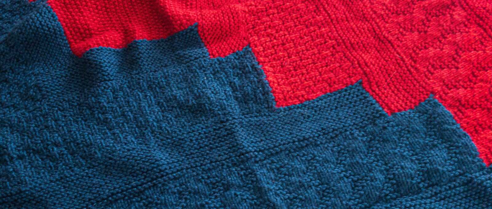 Log Cabin Knitted Blanket