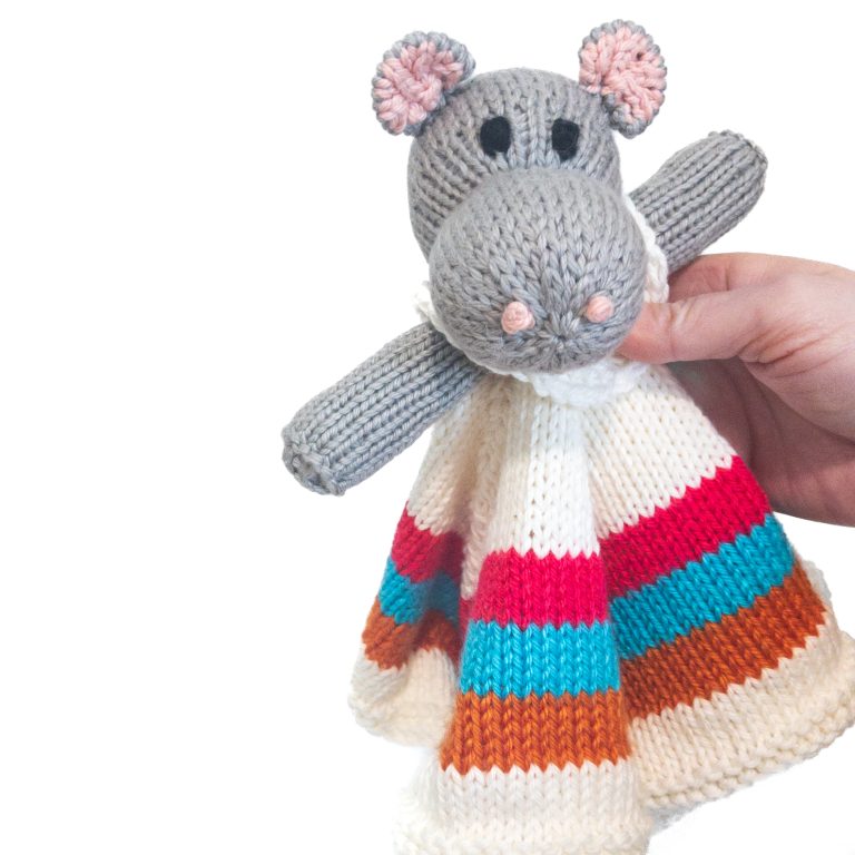 Knitted Baby Gift Hippo Lovey