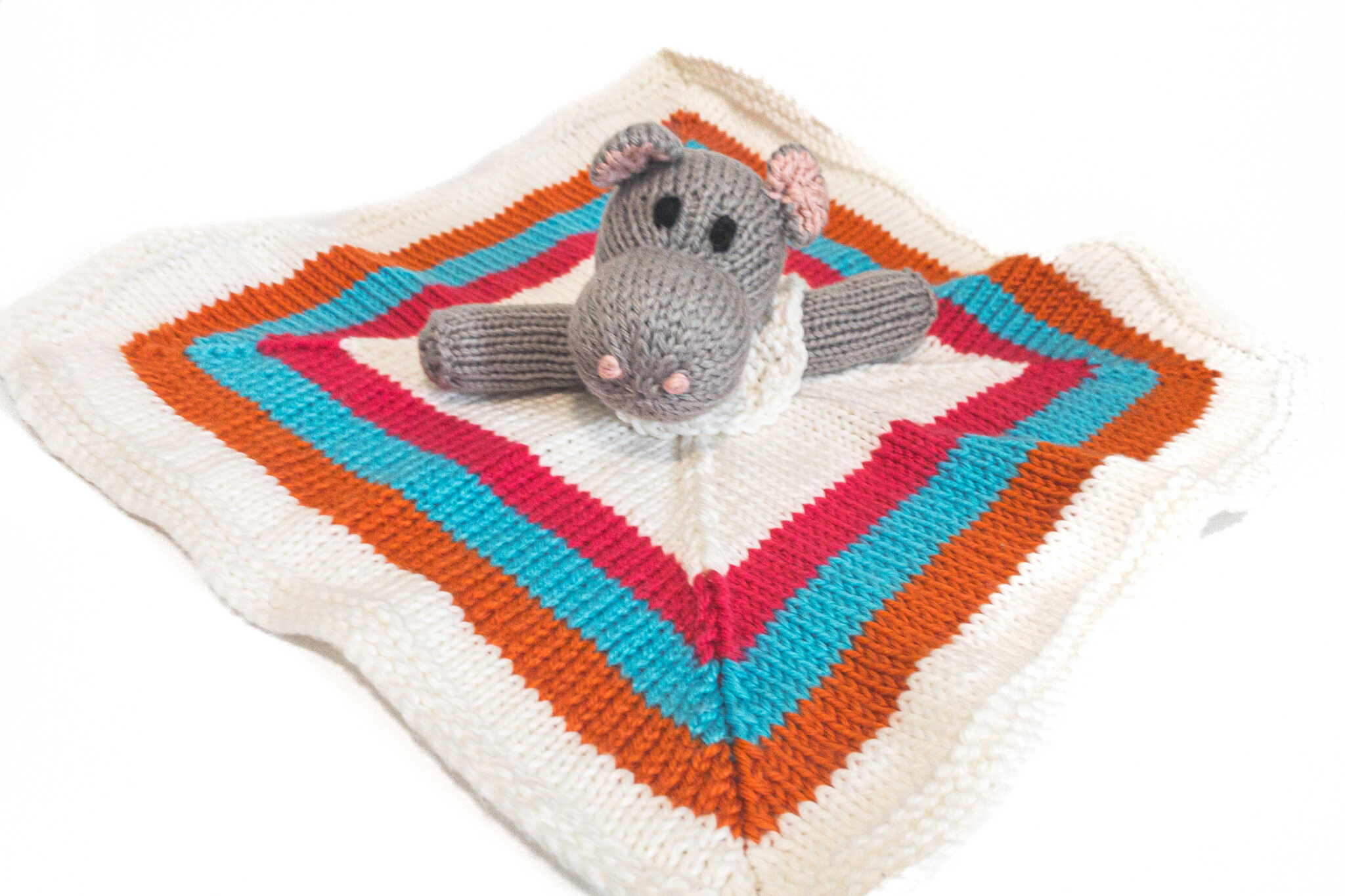 Handknit Baby Blanket Lovey Blanket
