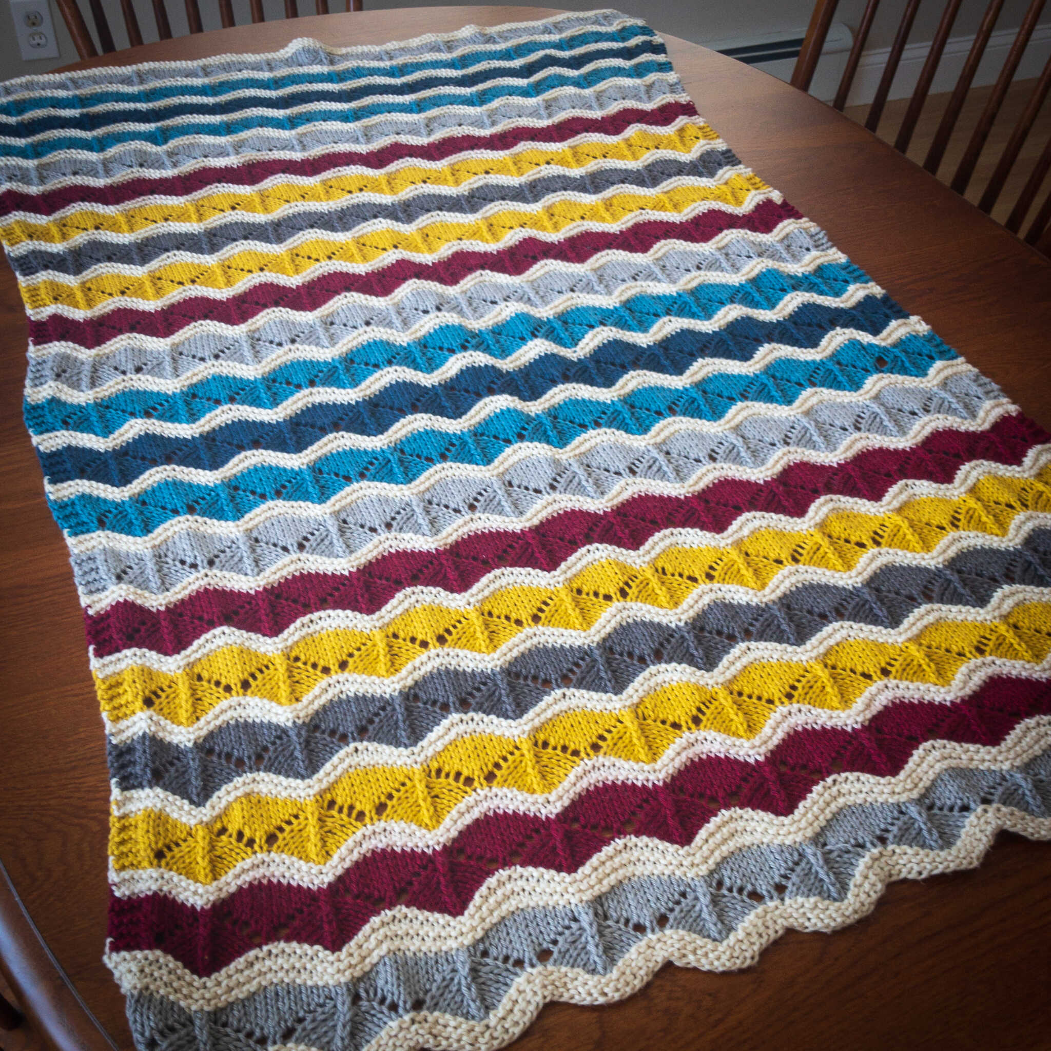 Striped Baby Blanket Knitting Pattern