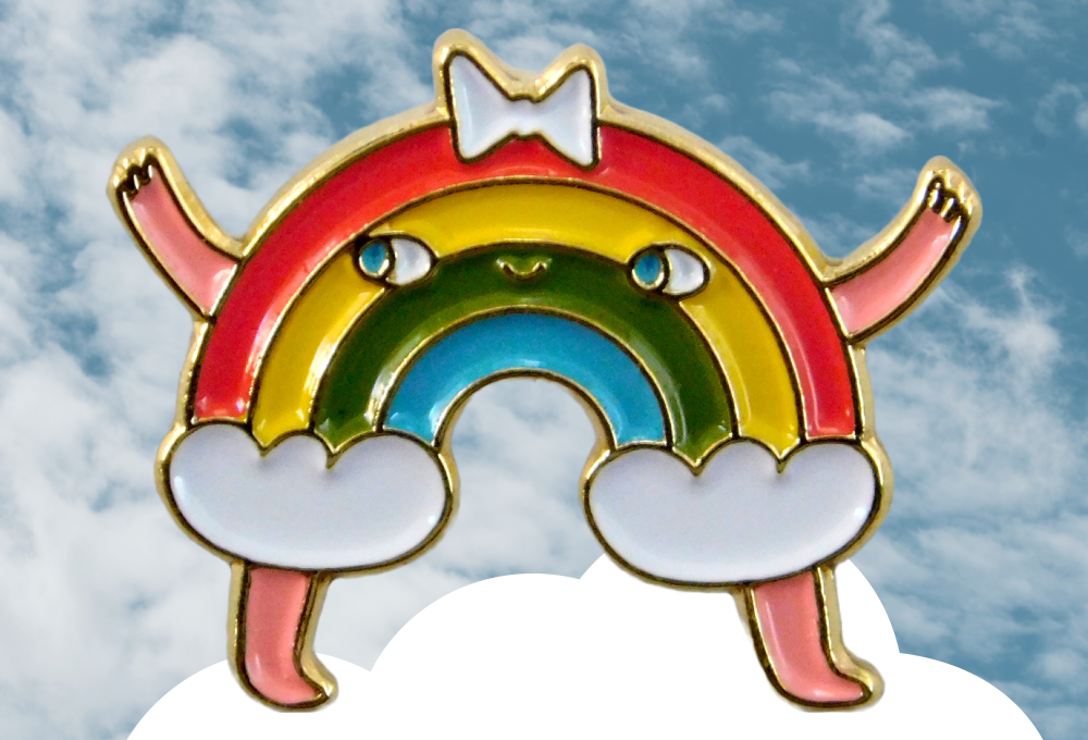 Knit the Rainbow enamel pin