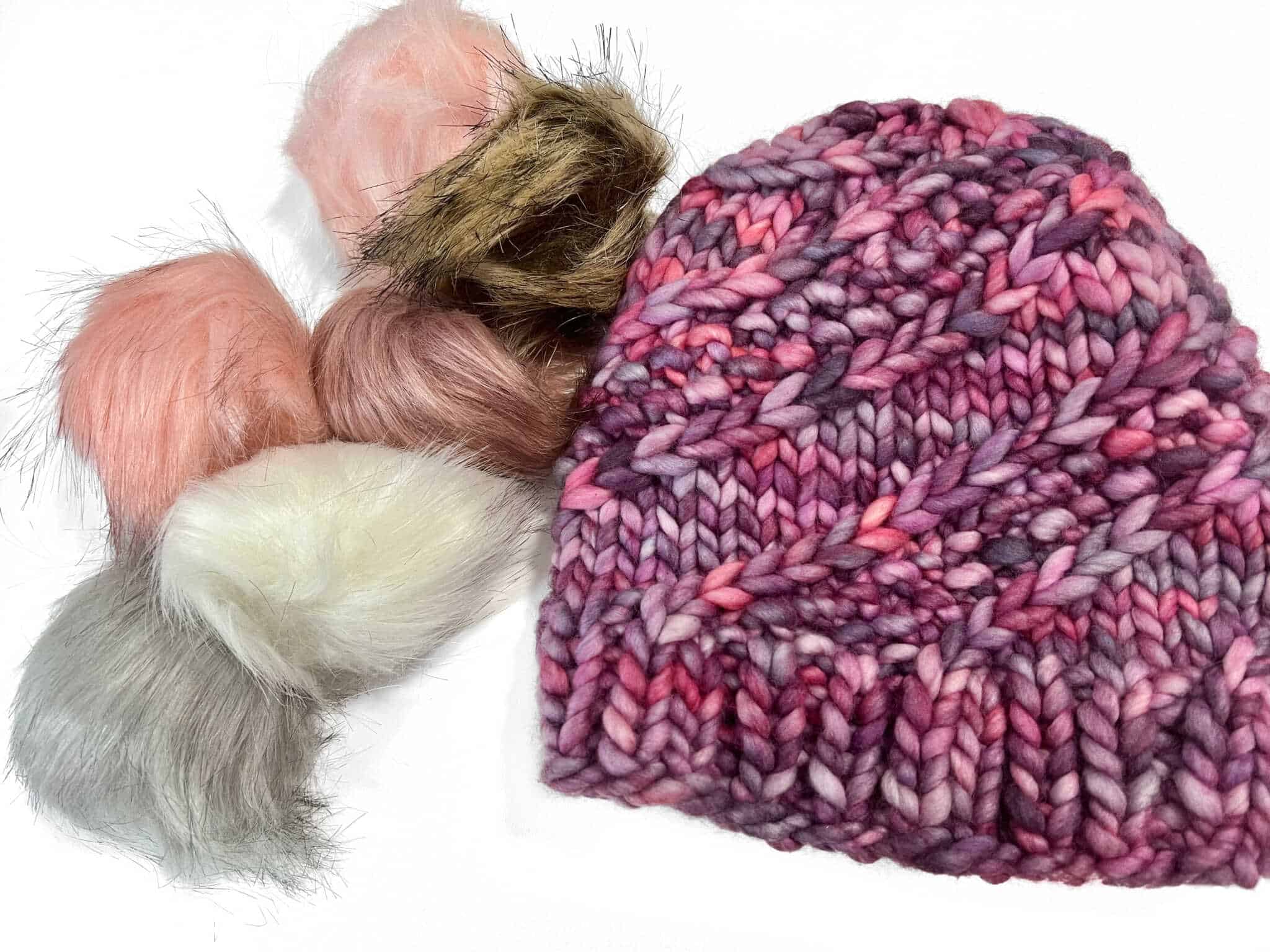 Fluffy Pompoms on Knitted Hats