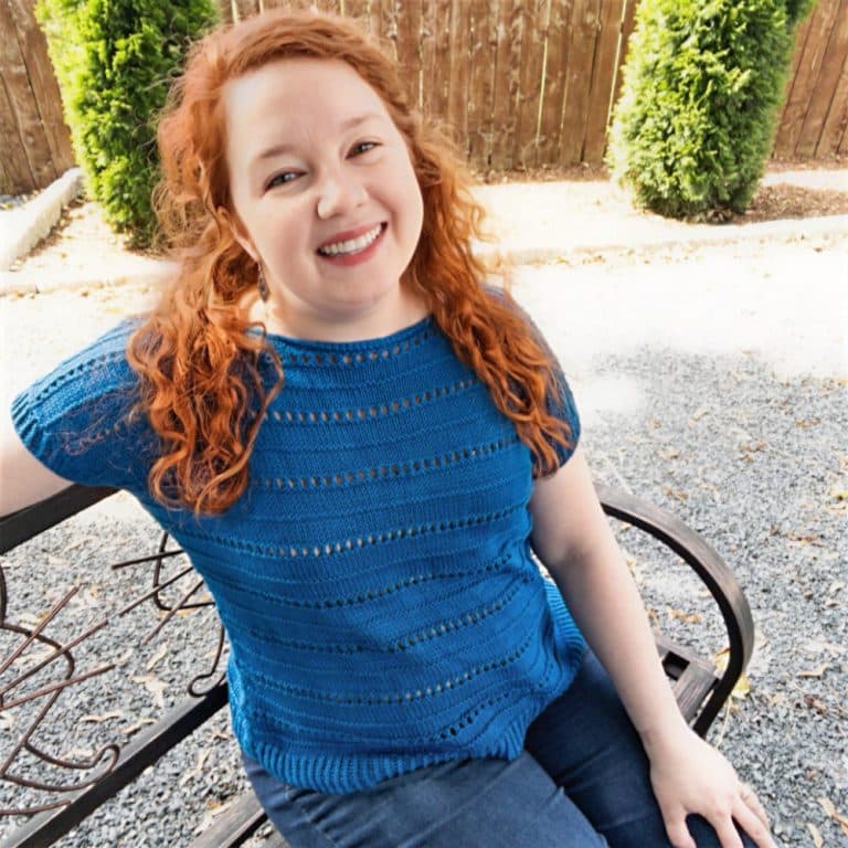 Easy Summer Sweater Knitted in Cotton Yarn Hope Tee by Knit Picks