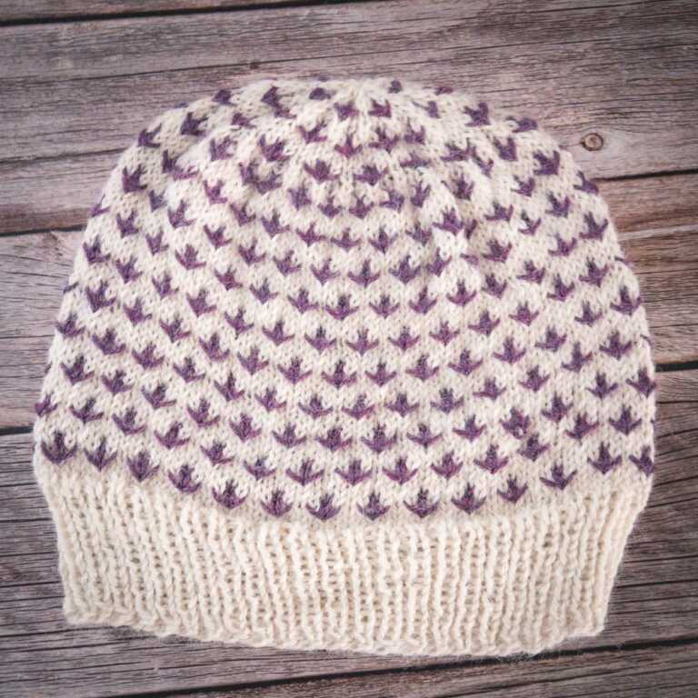 A watery tart hat - knitted hat with alpaca farmstand yarn and knit picks alpaca cloud