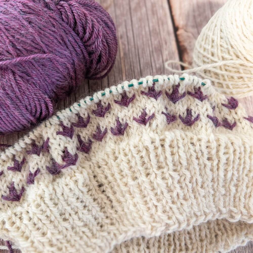 Knitted Hat Work in Progress - A Watery Tart