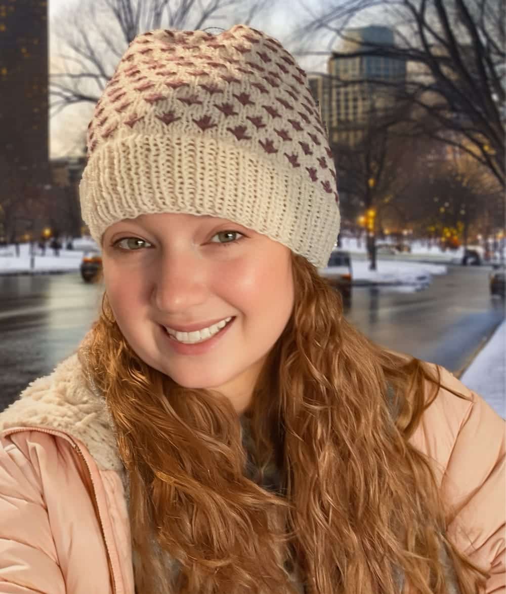 Me modeling the Watery Tart Hat