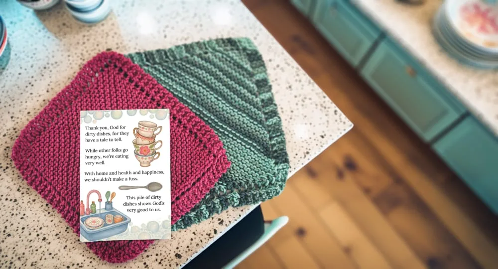 Knitted Dishcloth Pattern with Printable Gift Tag Free