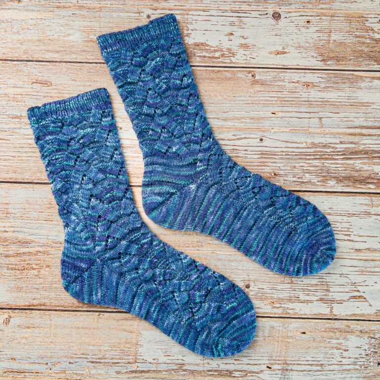 Cookie A Monkey Socks knitted with Craftily Dyed Yarn.