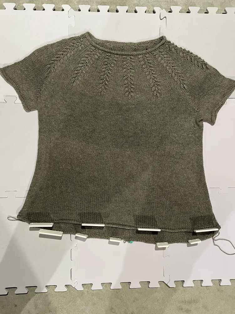 Sweater on Blocking mats