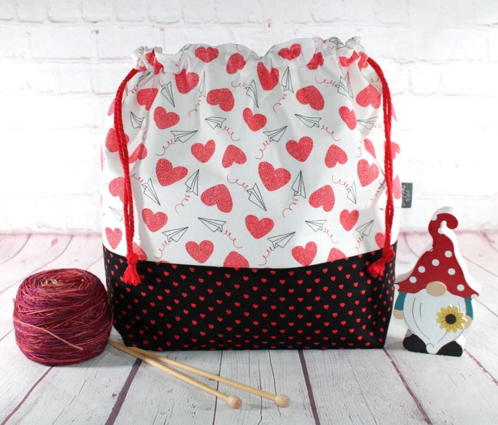 Valentine's Day Knitting Project Bag