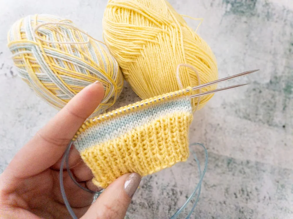 Knitting socks from Knit Picks Felicini