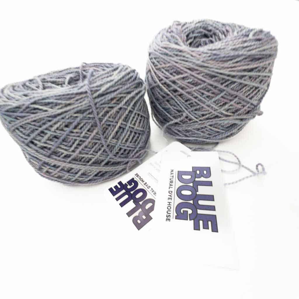 Indigo & Cochineal naturally dyed cotton yarn by Blue Dog Dye House in Rhode Island